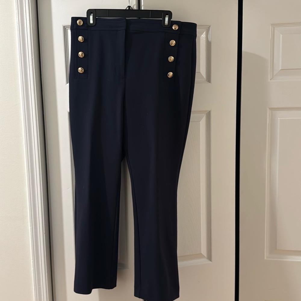 Ann Taylor Sailor Pants Women’s Size 12 Navy Pants Gold Buttons